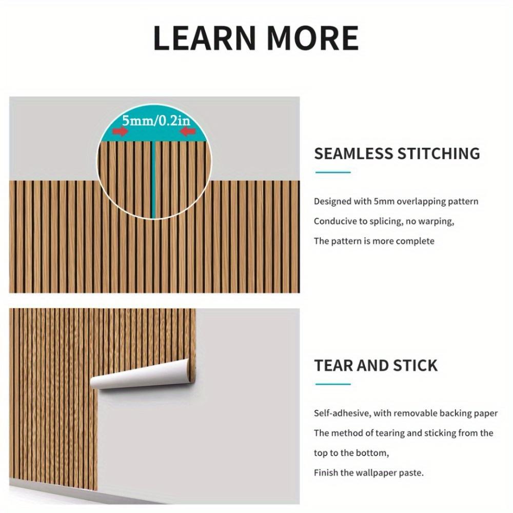 2rolls 3D Wood Grain Wallpaper Self-Adhesive Wall Panels Peel and Stick Wallpaper Home Decoration Wall Stickers Peel and Stick Easy To Clean and Cut