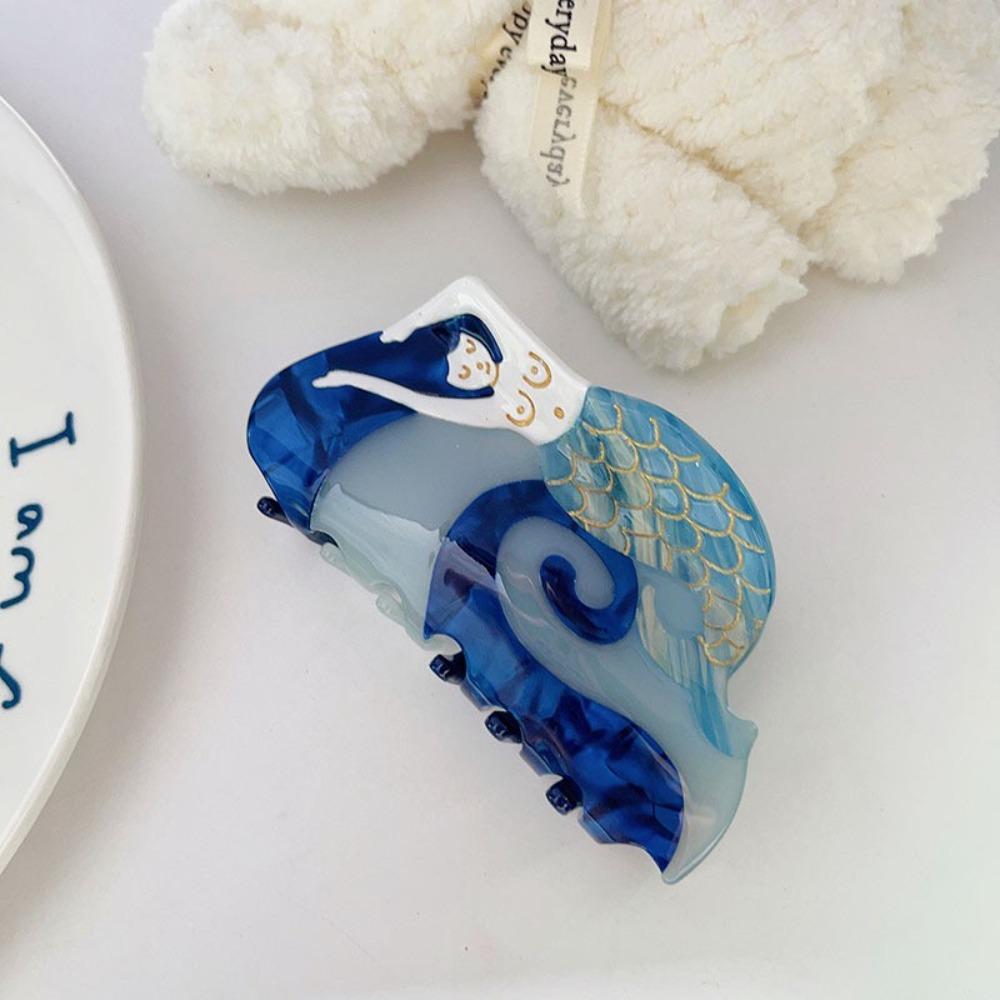 Ocean Mermaid Hair Claw Clips Funny Women Accessories Cute Acetate Shark Hairpin Jewelry Gift