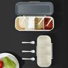 Condiment Server with Ice Tray Cold Serving Tray for Bar Fruit Salad Taco Multipurpose Chilled Condiment Caddy with Compartments And Separate Lids
