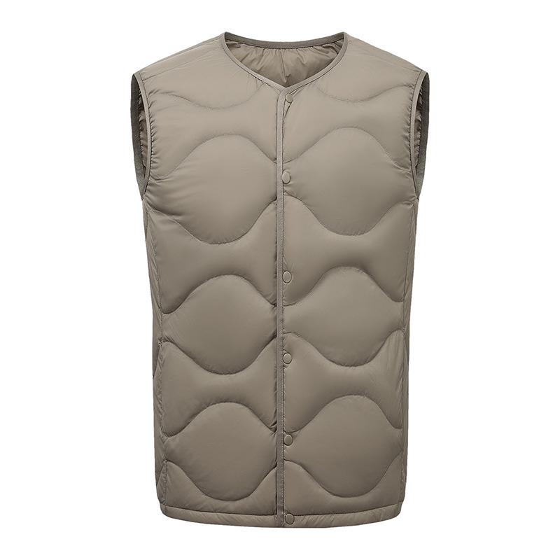 

Men s Autumn/Winter V-Neck Casual Vest - Warm Inner Lining for Dads 2025 Small темного кольору хакі