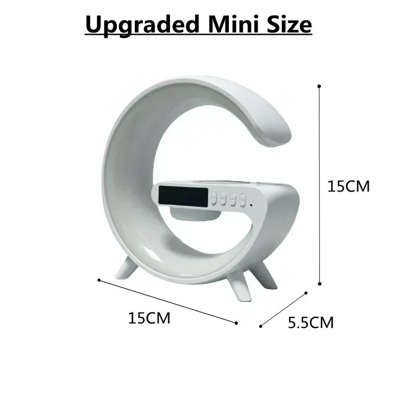 Wireless Charger Bluetooth Speaker Desktop Alarm Clock RGB Night For iPhone 16 15 14 13 12 Samsung Xiaomi 15 Phone Fast Charging