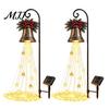 Decorative Lights for Walkways Christmas Bell Cascade Solar Light, Garden Stake Light with Warm Glow LED Waterfall Festive Outdoor Yard