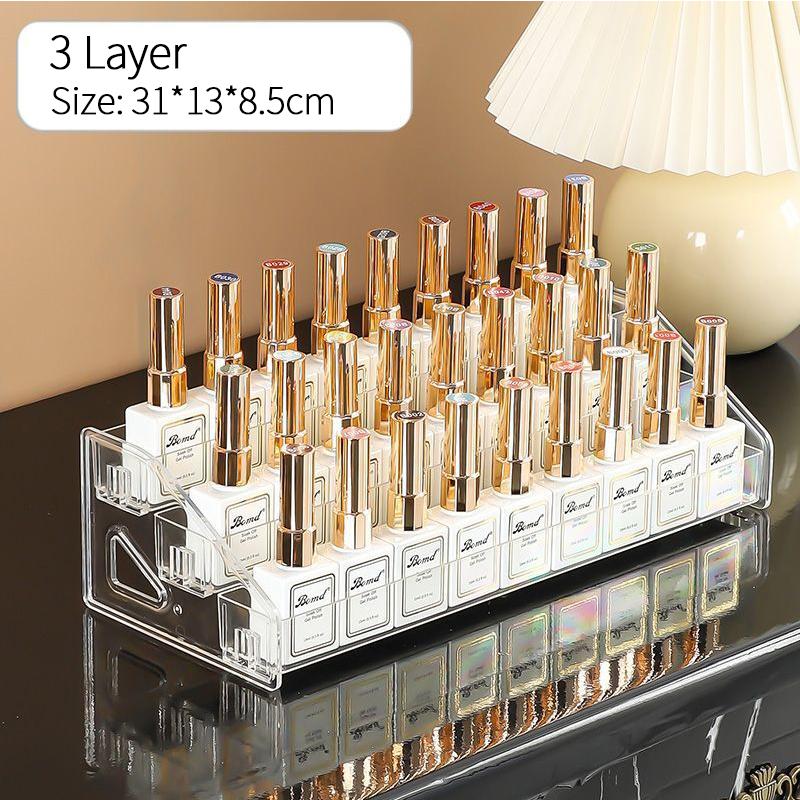 3/4/5/6/7 Layers Acrylic Nail Polish Display Rack Transparent Cosmetic Organizer Multi-layer Simple Mounting Rack Stand Holder