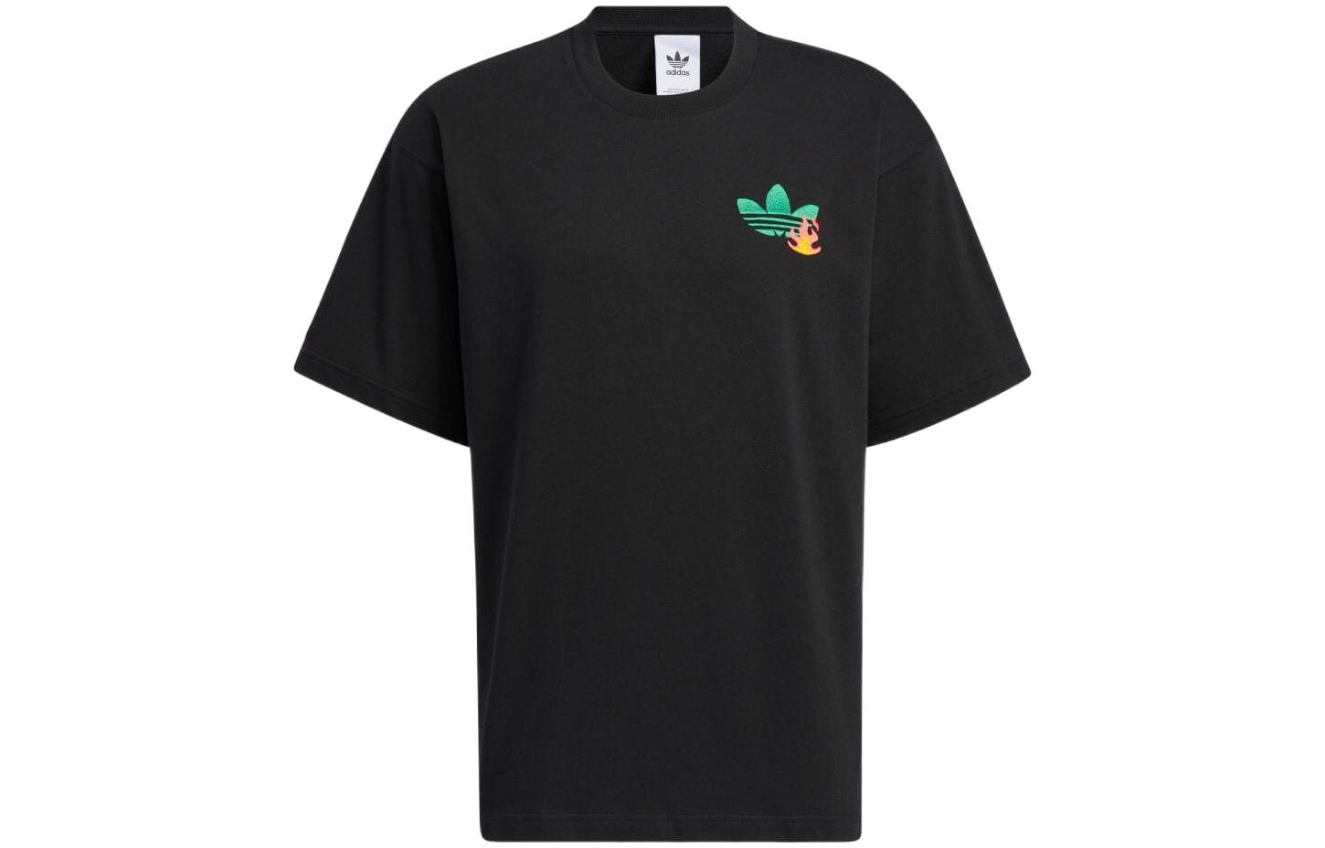 Adidas T Shirts Unisex Black Crew Neck Moderate Straight Fit HM8041 XS