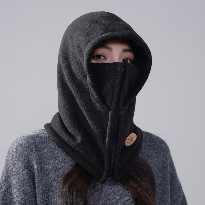 

Женская зимняя уличная ветрозащитная шапка и шарф комбо - Толстая, теплая, в стиле Лей Фэн One Size чёрный