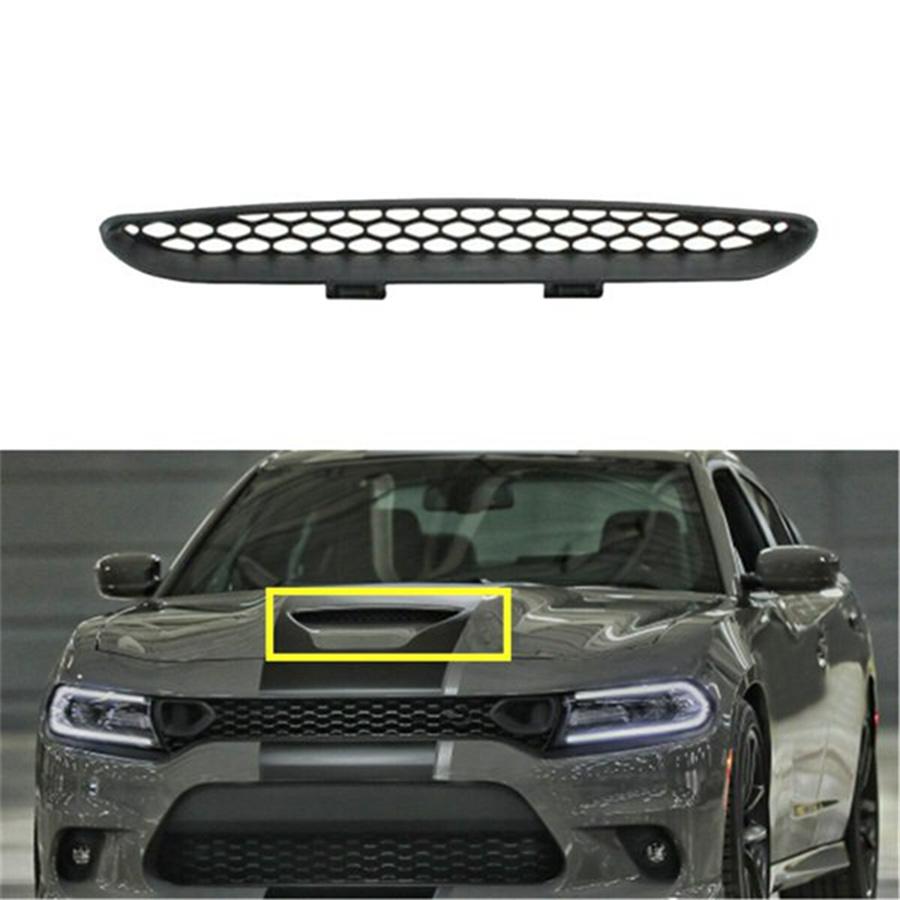 Front decorative hood grille with vent for dodge charger hellcat srt 2015-2020, 68202462 ad, 1 pc.