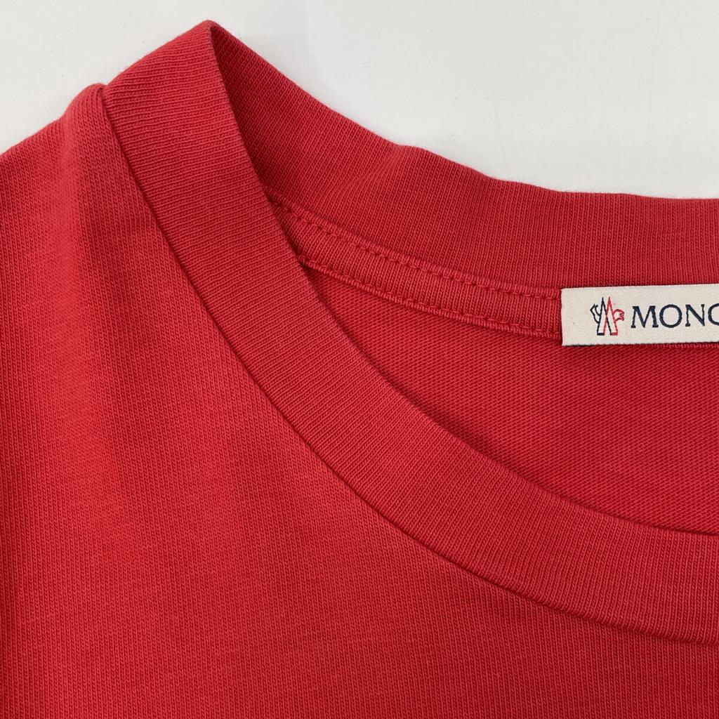 Moncler Red Cotton Logo T-shirt Tops S RedUsed
