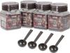 Takeya Freshlock Storage Set of with for Potato and Charcoal Brown [Official] Containers, 4, Square, 300ml, Spoon, Airtight, Refrigerator-Safe,
