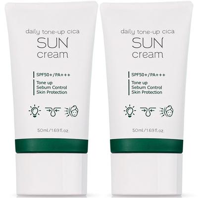 Crema Solare Tonificante Cica per Uso Quotidiano SPF50+ PA+++, 50ml, 2 unità