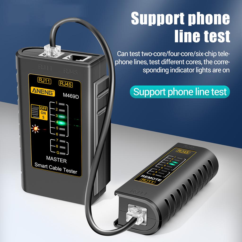 Aneng RJ45 RJ11 Multifunktionaler Netzwerkkabeltester Kristallkopf Einseitiger Detektor Telefonkabel-Testwerkzeug