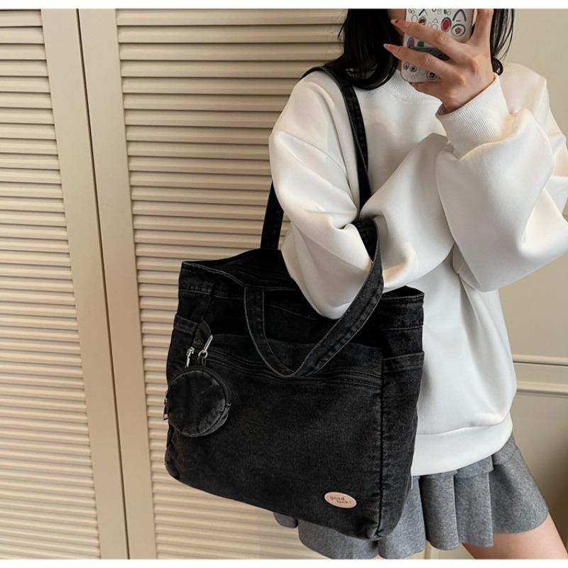 Denim Bag Women's Large-capacity New Autumn and Winter Versatile Casual Shoulder Bag Texture Student Tote Bag