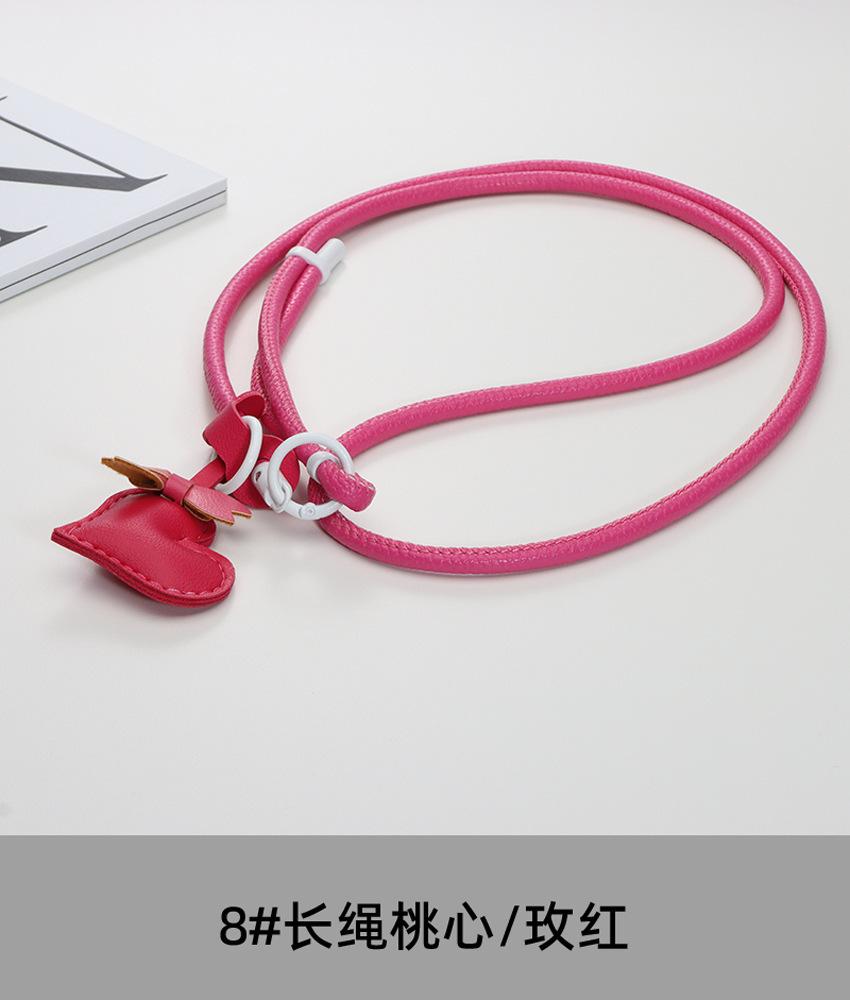Leather messenger mobile phone lanyard love pendant long adjustable neck strap strong and durable gasket anti-lost women