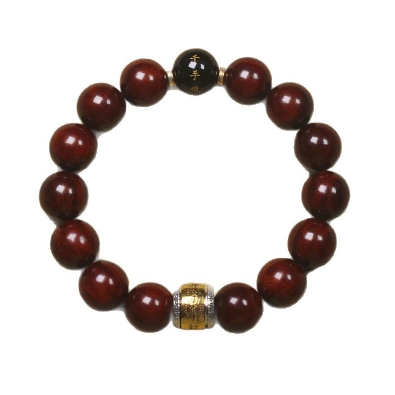 12mm Single Loop Zambia Blood Sandalwood Beaded Bracelet Ethnic Style Unisex Simple Wooden Hand Jewelry Gift Ornament