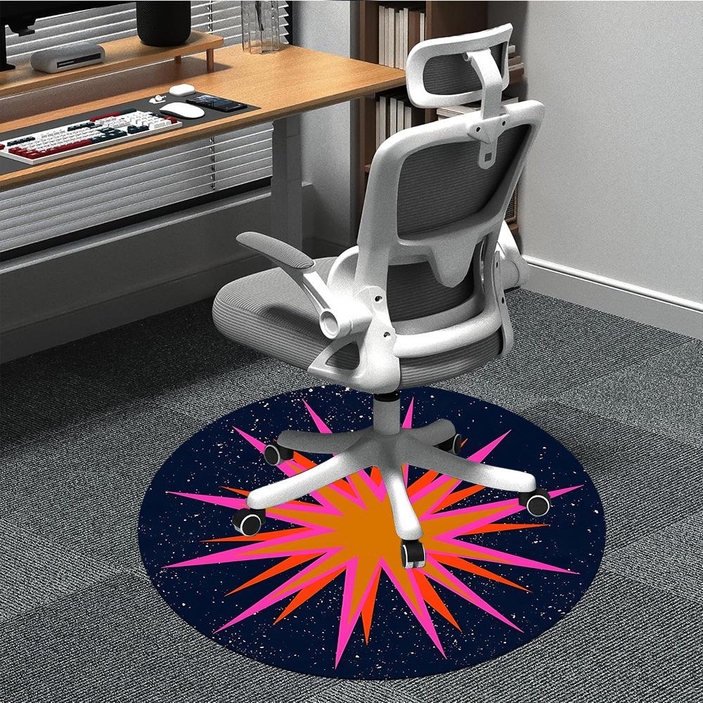 

1pc Cosmic Burst Chair Carpet for Office, Round Non Slip Durable Large Size Office Carpet, Suitable for Office 80cm
