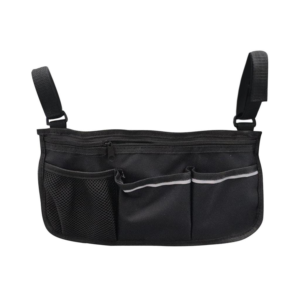 Side Bag Portable Multiple Pockets Carry Bag Waterproof Hanging for Travel Rollators Mobility Chairs Bed Rail Outdoor