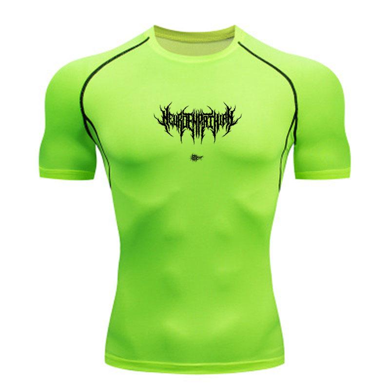 Men's Quick Dry Compression Fitness T-shirt, Breathable Slim Sport Running Top for Gym Workout Training Casual Daily Wea