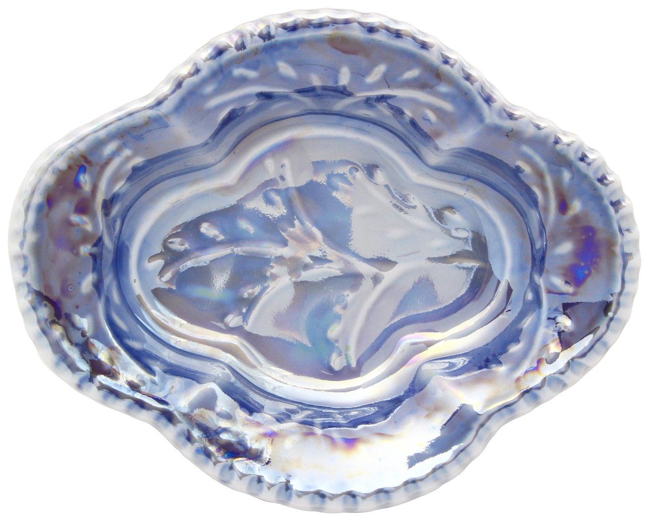 

24to3 Nishitomi Ceramics (Nishitomi) Arita Ware, Tasei Kiln, Quince-Shaped Small Plate, Blue Blown Pearl