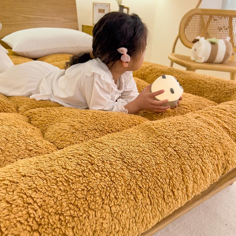 Thickened Lambswool Fleece Mattress Pad - Soft Winter Tatami Sponge for Dormitory Single Bed