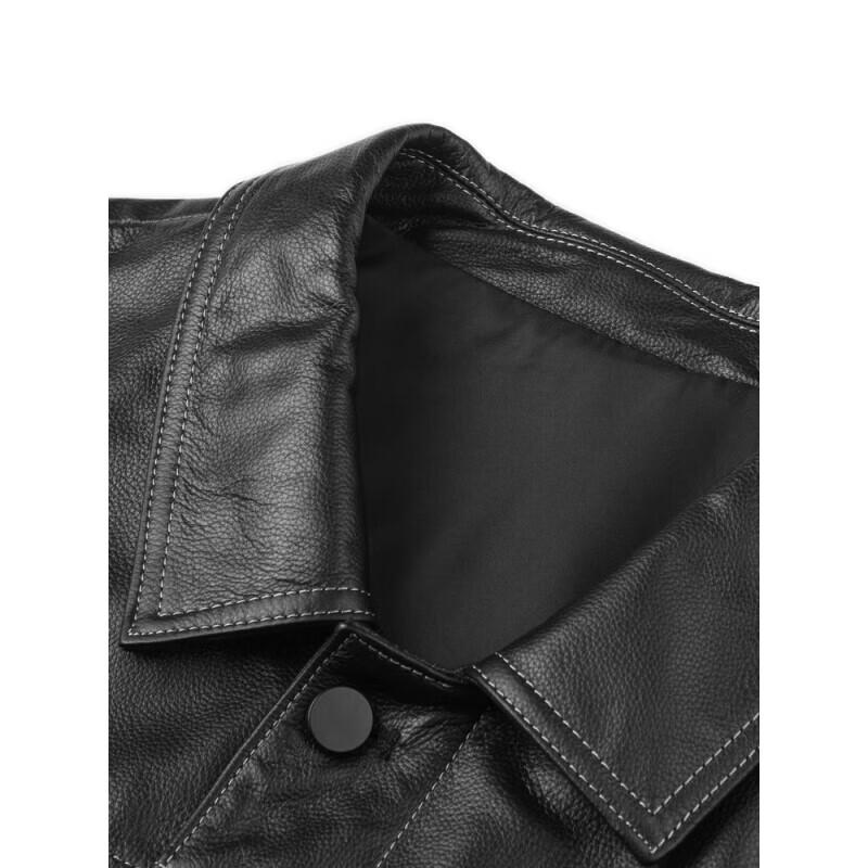GXG Men's 2024 Fall Classic Lapel Short Leather Jacket