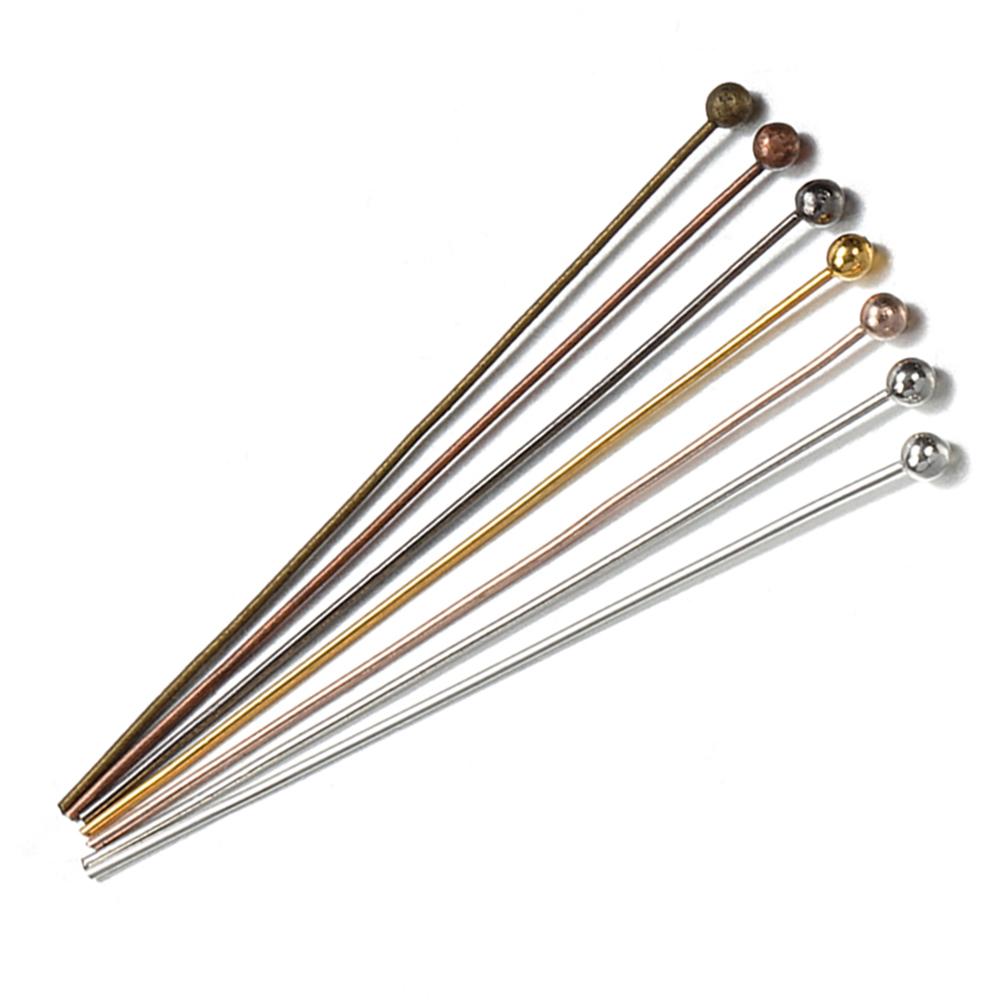 200 st/parti 18 20 25 30 40 mm Metallkulhuvudnålar 0,5 mm Stångnålar Kontakt för DIY Smyckestillverkning Pärlfynd Tillbehör