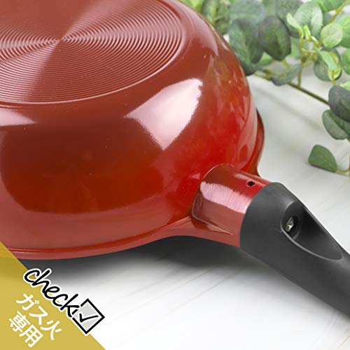 Pearl Metal Frying Pan, Red, 28cm, Diamond Coat, Extra Deep, Karhuka HB-4717