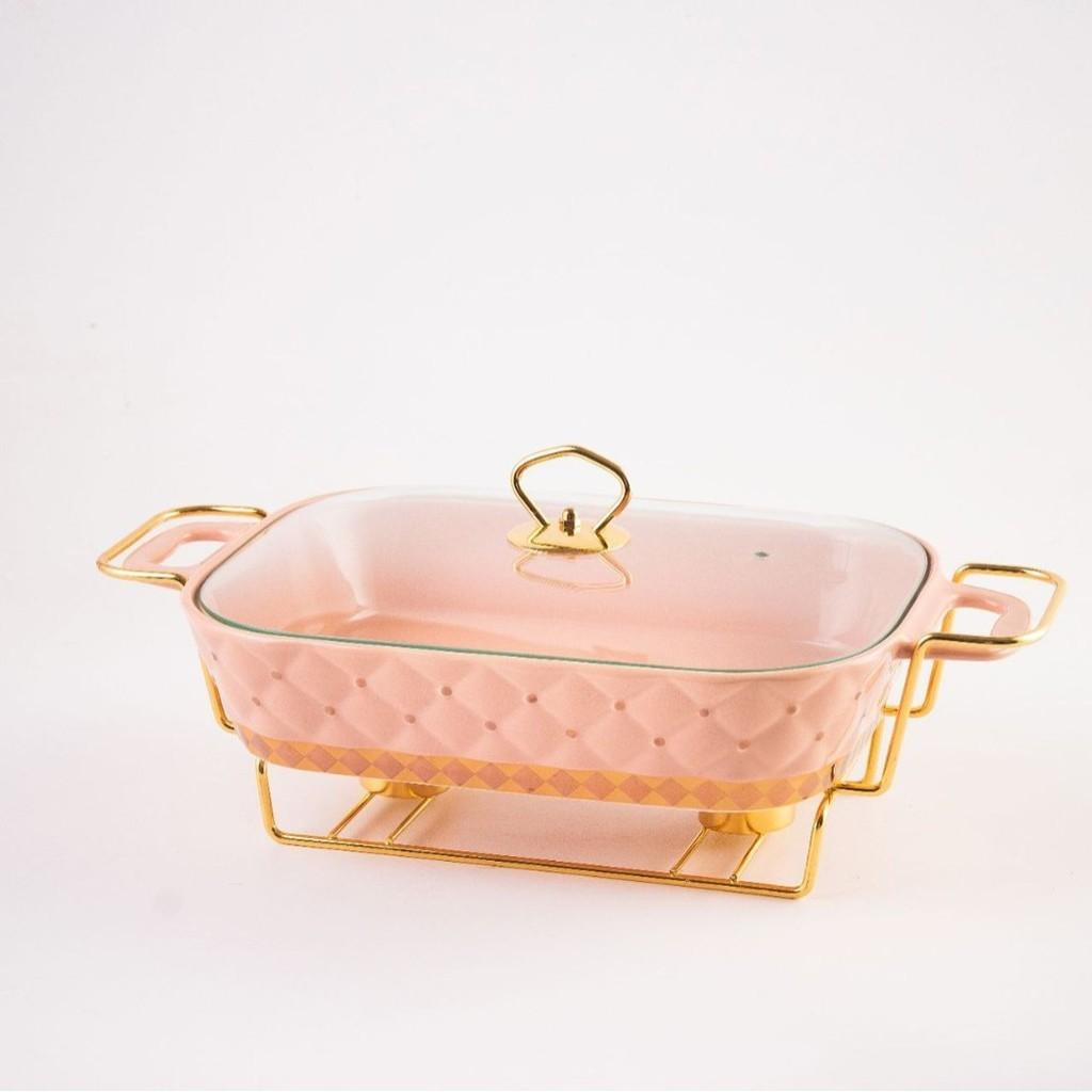 Light Luxury Style Golden Point Ceramic Soup Pot Household Large Capacity Golden Baking Pan Dry Soup Pot Creative Pot