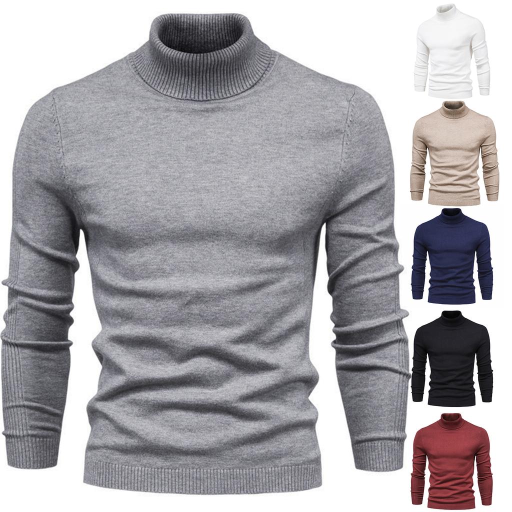 And Winter Thickened Warm Sweater Medium Collar Men's Multi-color Sweater