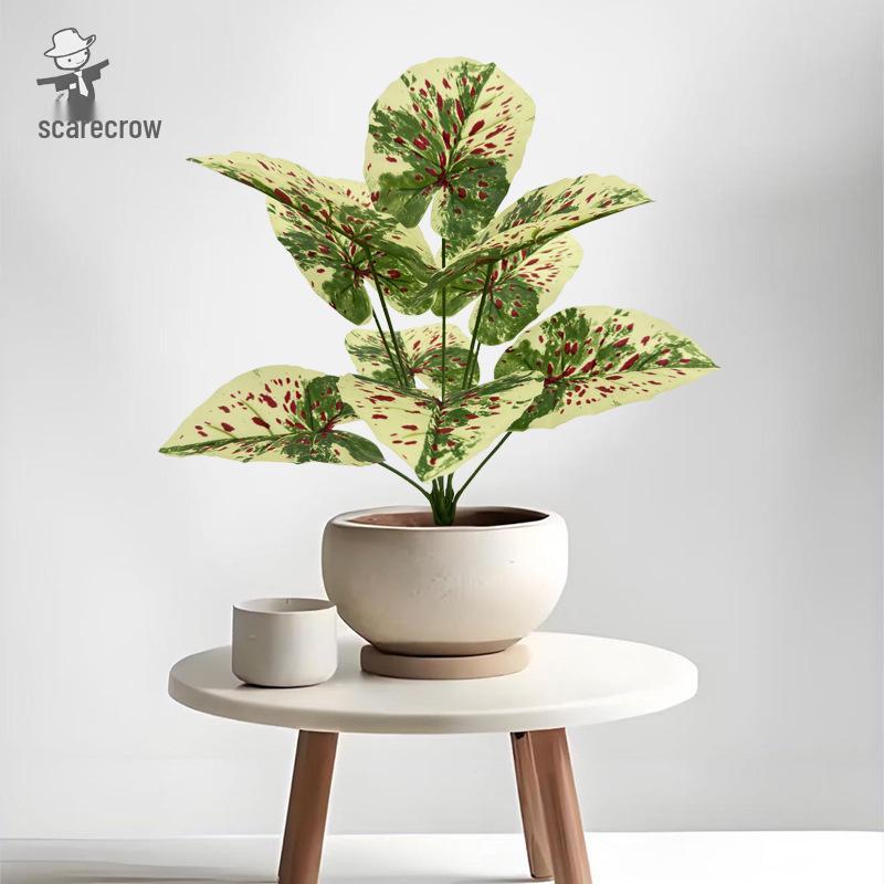 Artificial Colored Taro Leaves: Indoor Decorative Potted Plant