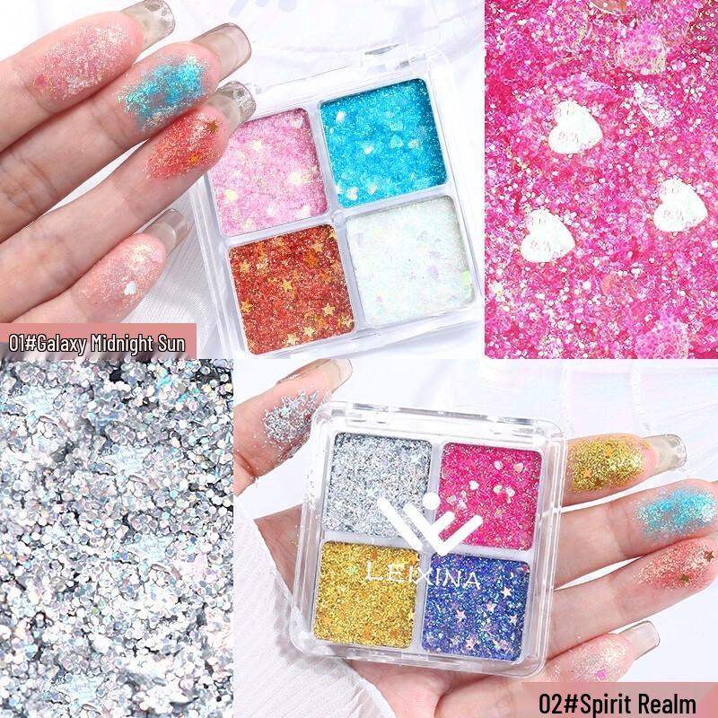 DIKALU Four-Color Glitter Eyeshadow Palette