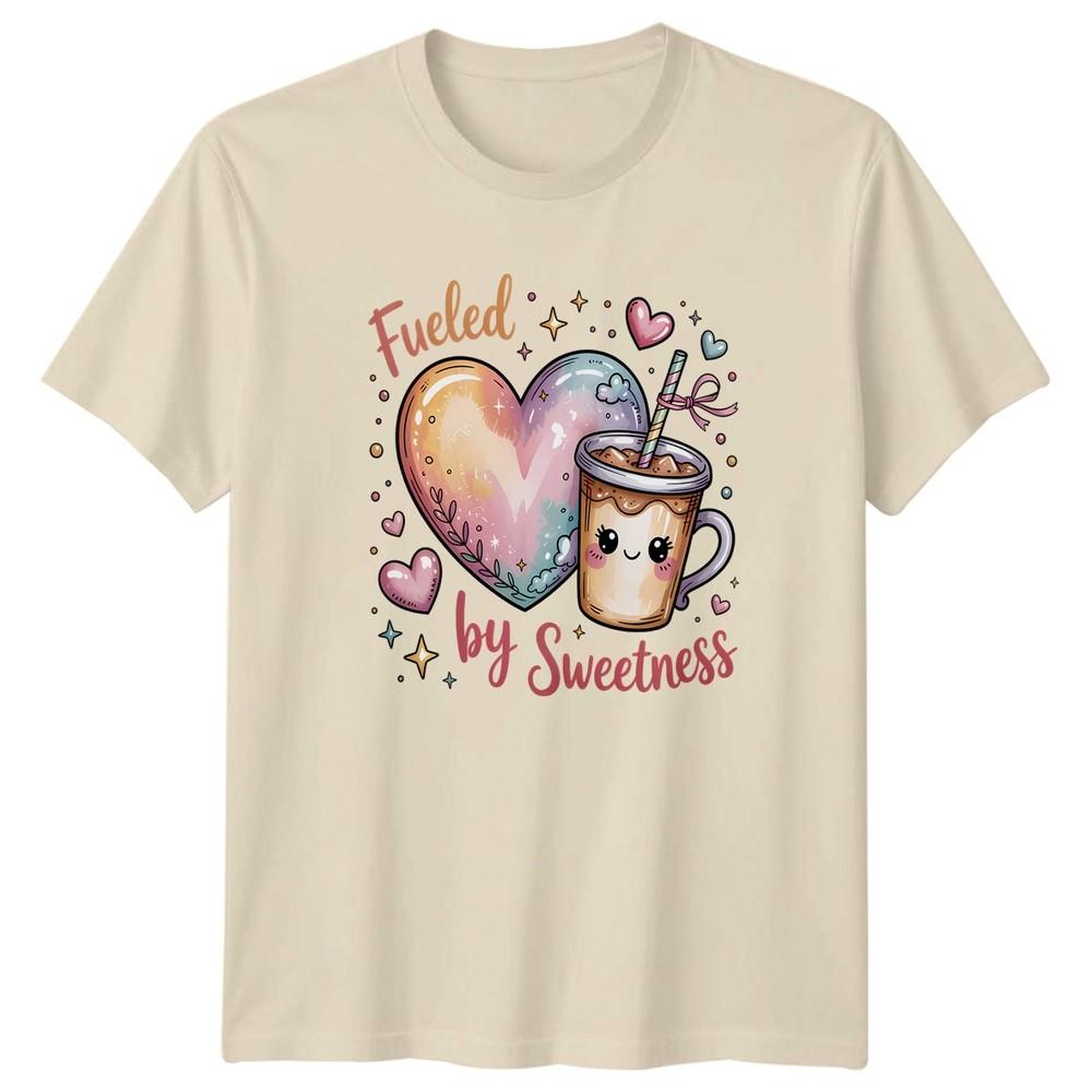Fueled By Sweetness Unisex TShirt Iced Coffee Kawaii Drink Birthday Gift For Her