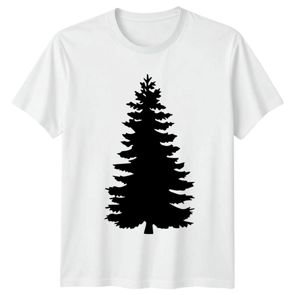 Pine Tree Silhouette Forest TShirt Camping Hiking Outdoors Gift For Him And Her S
