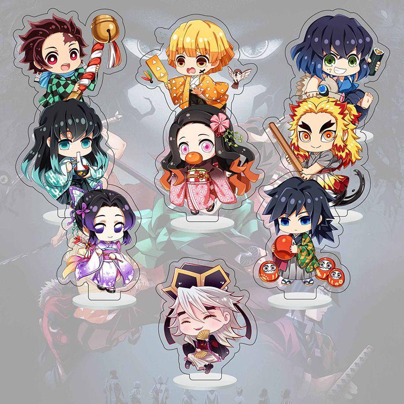 Gorgeous 9pcs Demon Slayer Acrylic Dolls Christmas Desktop Decoration