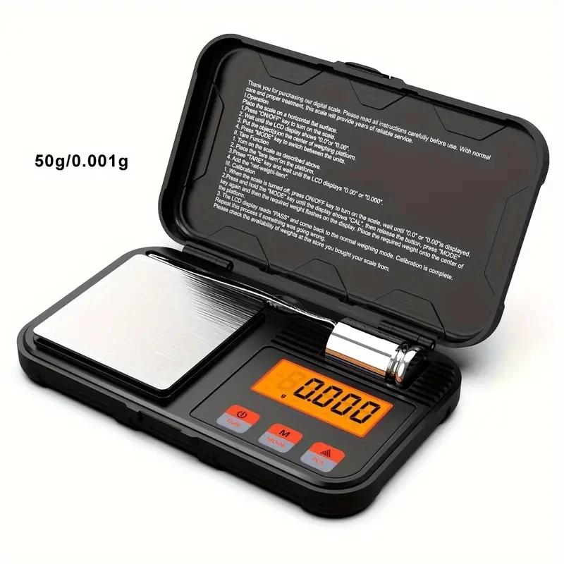 1ks přenosná digitální gramová váha na šperky z nerezové oceli s LCD displejem na práškové mince Bylinky a potraviny