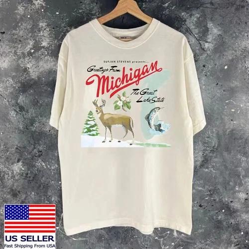 Michigan Sufjan Stevens The Great Lake State T Shirt Full Size S-5XL SS655 XXL