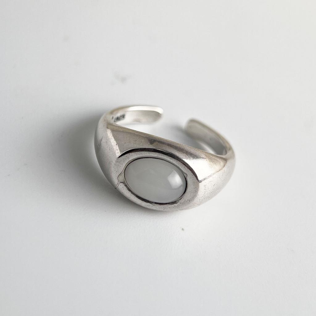 Xiaomi 925 Sterling Silver Rings for Women Couple Minimalist Handmade Simple White Stone Ring Fine Jewelry Gift Prevent Allergy