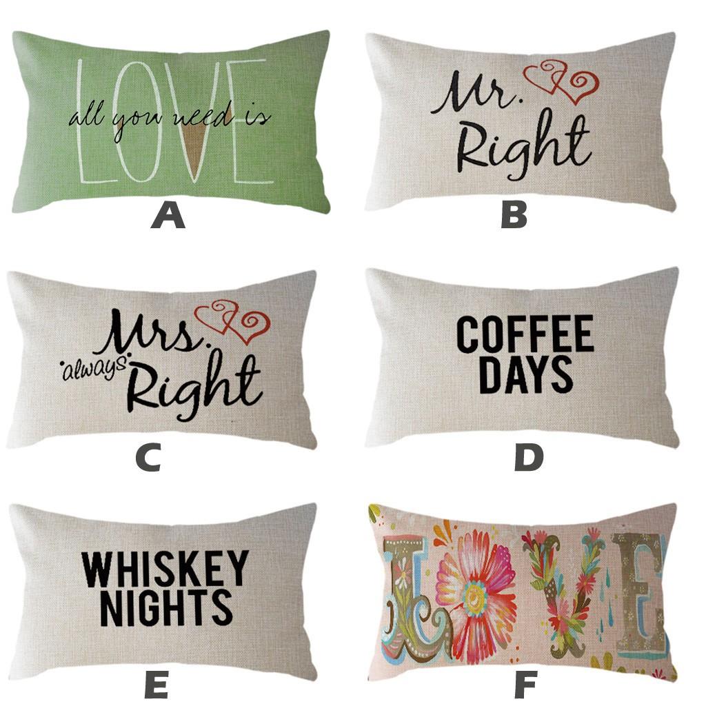 Minimalist Valentine's Day Pillow Case Linen 30x50cm Cushion Cover Home Decor