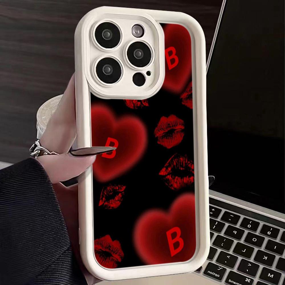 LZ22 Lips Kiss Digital Design Silicone Phone Case for iPhone 11 13 14 15 16 Pro Max 7 8 16 Plus 12 Mini XS Max XR Shockproof Back Cover