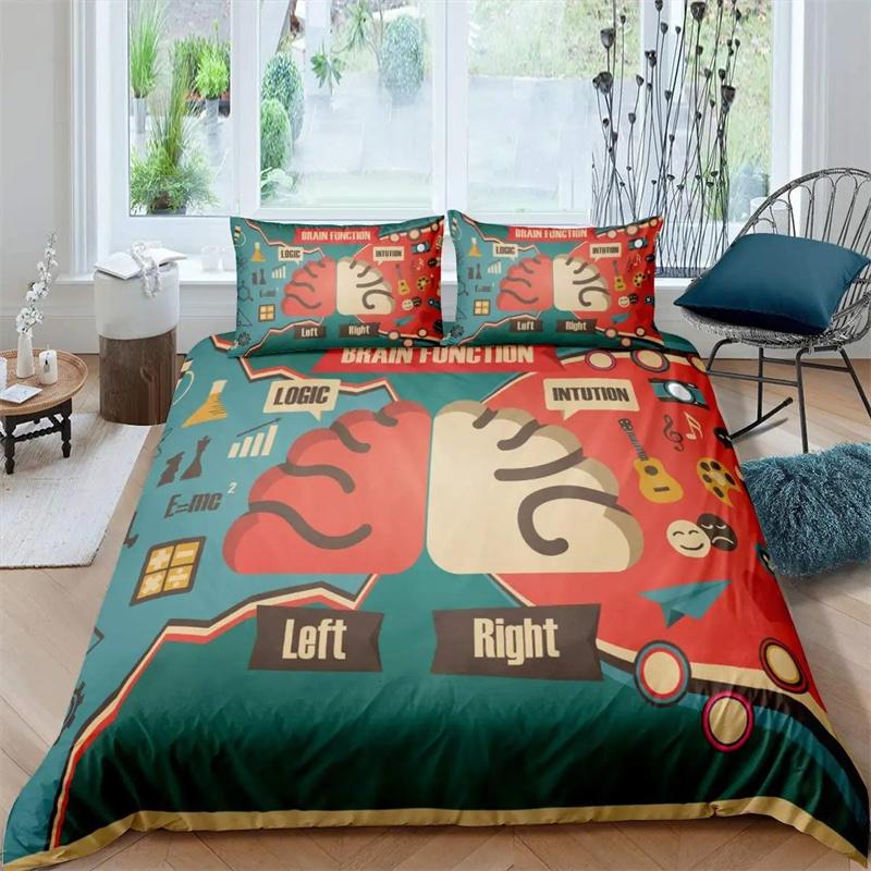 Housse de couette Anatomie Humaine Roi Reine Structure Corporelle Organe Collection de Literie Éducation Médicale Biologie Cellulaire Housse de Couette Douce en Polyester