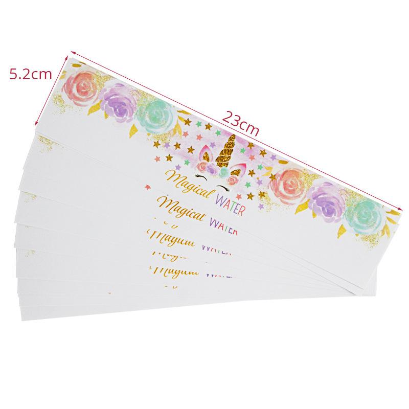 24pcs Unicorn Happy Birthday Bottle Stickers Baby Shower Unicorn Party Decoration Kids 1st  Birthday Parties Unicorn Theme Party