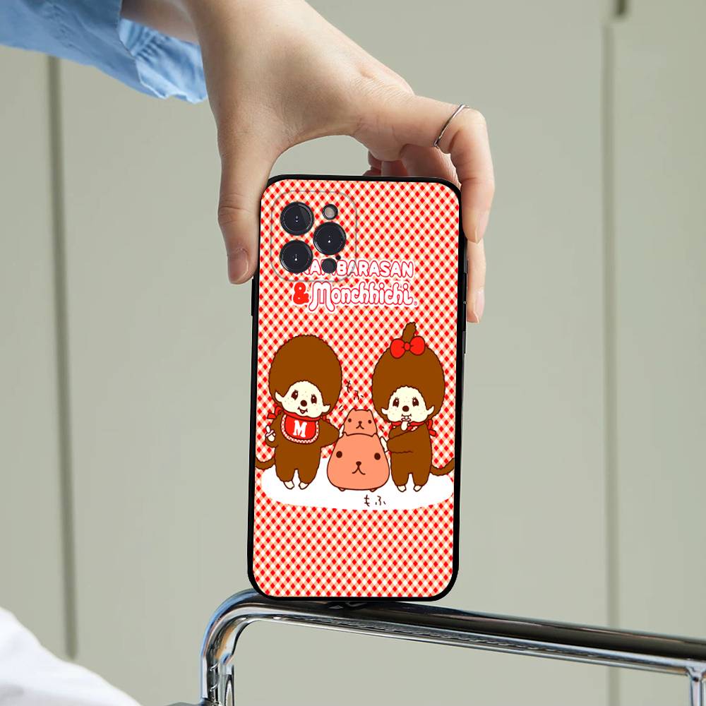 Cute M-Monchhichis-a Phone Case For IPhone 17 16 15 14 13 12 11 Pro Max Plus Mini Silicone Black Cover