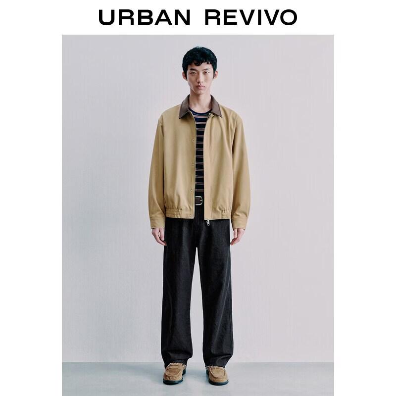UR 2026 Men's Fashion Retro Colorblock Lapel Jacket