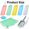 5pcs Kitten Litter Box, 9.65x7.28x0.98 Inch Small Cat Litter Box with Litter Spatula Shallow Litter Pan Plastic Litter Tray Portable Cat Waste Tray