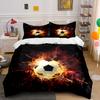 Fiery Soccer Set For Enthusiasts Kid'S And Adults' Bedroom Decor, Exquisite Three-Piece Bedding Set Gift