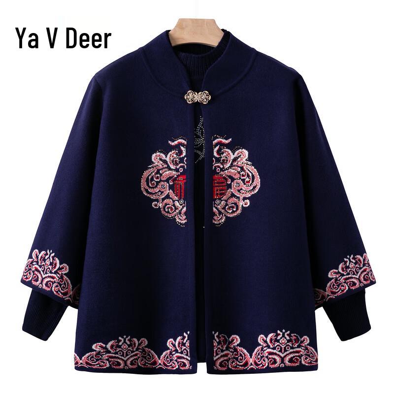 Yalu Women's Elderly Winter Knitted Cardigan Sweater