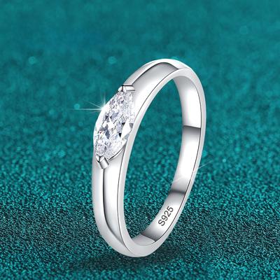 4*8mm Marquise Cut D Color Moissanite Rings Lab Diamond Wedding Engagement Band 925 Sterling Silver Ring For Women Girls