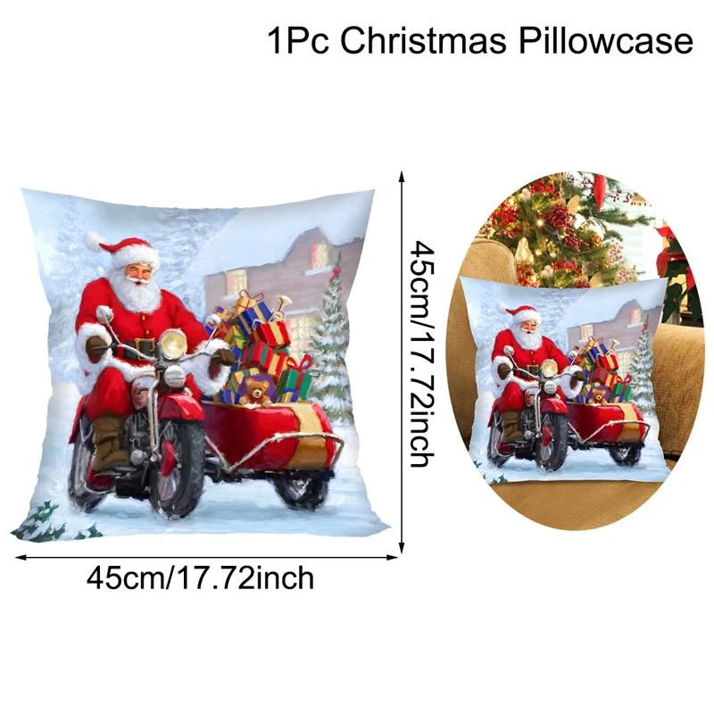 Christmas Cushion Cover Santa Decorative Throw Pillow Case Christmas Decorations For Home Navidad Natal Gifts New Year