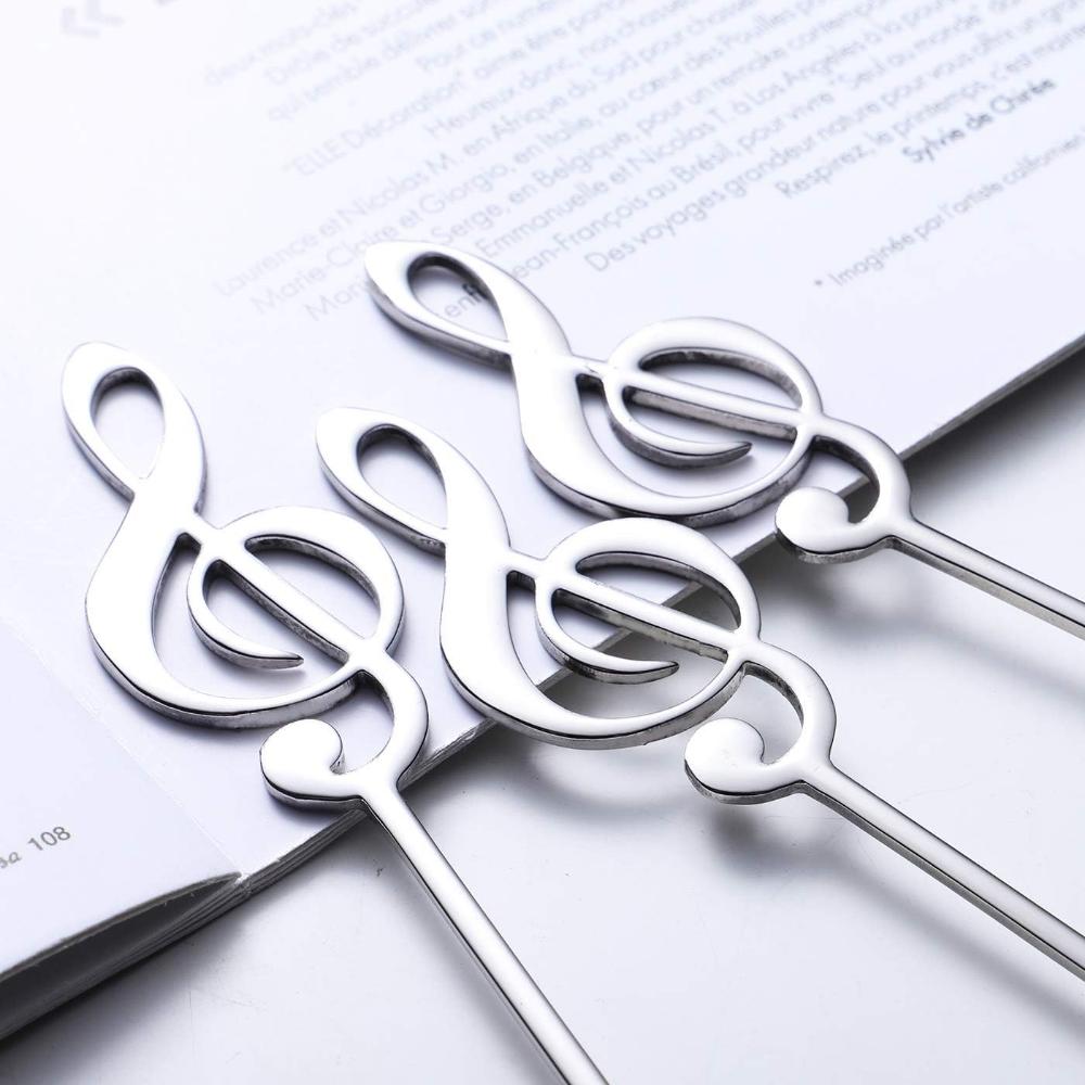 6 pezzi cucchiaino da caffè in acciaio inossidabile 304 cucchiaio da musica nota bar musica bar ghiaccio regalo creativo cucchiaio da mescolare accessori per la tavola