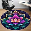 1pc Lotus Mandala Artwork Chair Carpet for Office, Round Non Slip Durable Large Size Office Carpet, Suitable for Office