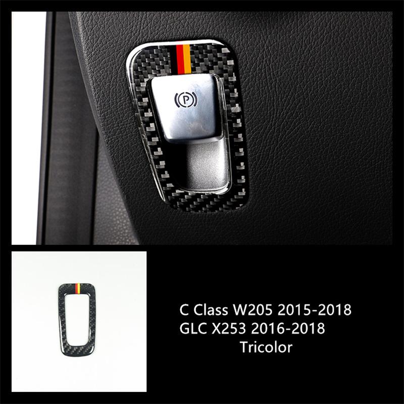 Carbon Fiber Front Door Panel Decoration Cover Trim 2Pcs For Mercedes Benz C Class W205 GLC X253 2015-2018 Car Accessories