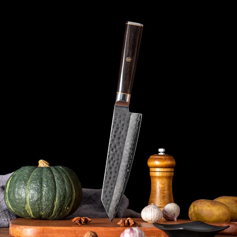 Kiritsuke Knife Damascus VG10 Steel Blade Sharp Chef Slicing Vegetable Cleaver Meat Handmade Japanese Kitchen Knife Ebony Handle